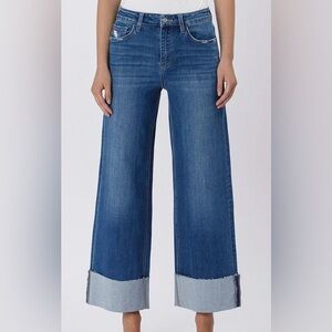 Stylish Blue Wide-Leg Women's Jeans
